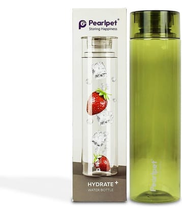 PearlPet Fridge water bottle Green PET Water Bottle 1000 mL ( Set of 1 )