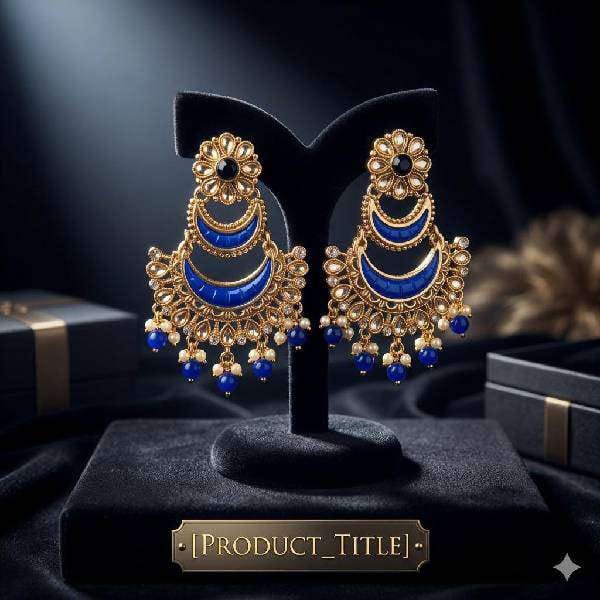 Blue Golden Blue Earrings Lightweight