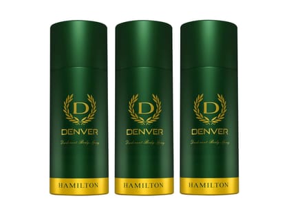 DENVER Hamilton Body Spray For Men - 540 ml (Pack of 3) - Long Lasting Deodorant Body Spray For Men