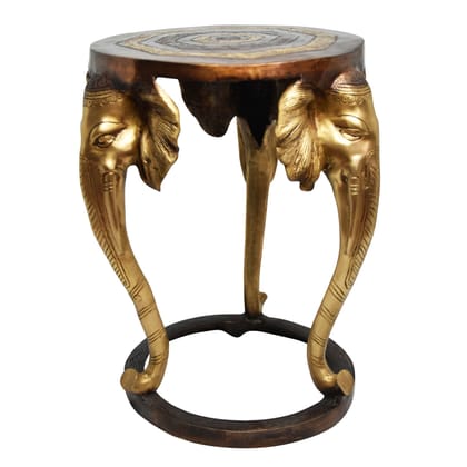 Brass Stool Showpiece - Decorative Brass Statue Stand, Height : 18 Inch (BSMAS1516 A)