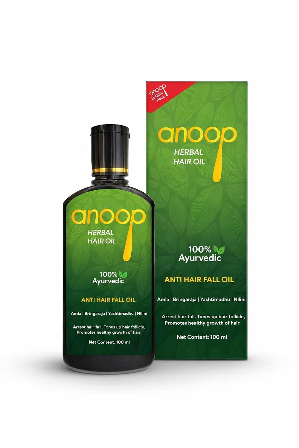 Anoop Herbal Hair Oil-100 ML Anoop Herbal Hair Oil-100 ML - Dark Green / 100 ml (Pack of 1)