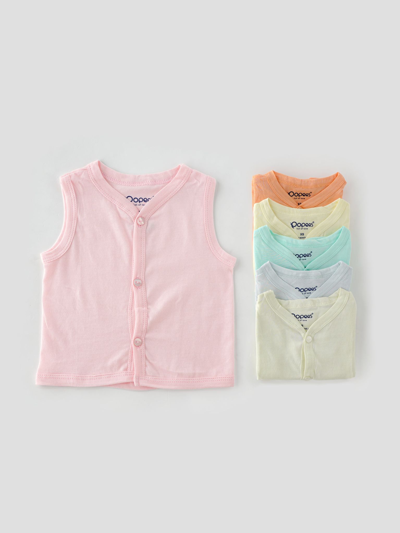 Skin-friendly & Adorable Front Button Jhabla Tops for Babies Pack of 6-XS