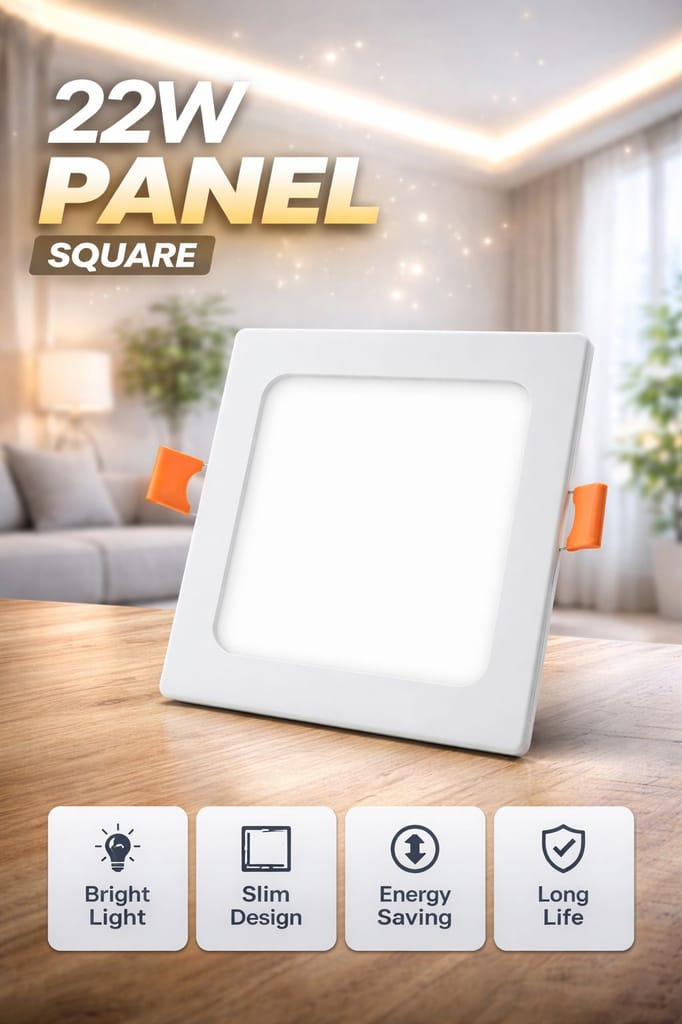 SPARKWORLD 22W Square LED Panel Light (White Light) | Recessed Ceiling Light for POP/False Ceilings - Electricals | Buy online on ZillyBuy