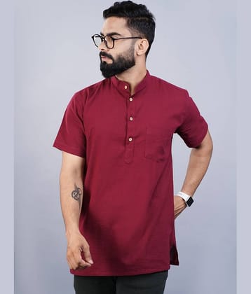 QuaClo - Maroon Cotton Men's Regular Kurta ( Pack of 1 )