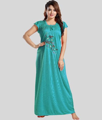 Gutthi - Green Hosiery Women's Nightwear Nighty & Night Gowns ( Pack of 1 )
