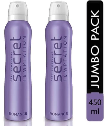 Secret Temptation Romance Deodorant for Women 225 ml (Pack of 2) Total 450ml