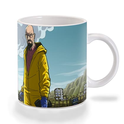 Multicolor Breaking Bad Van Walter And Jesse Art Ceramic Mug