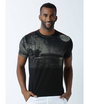 Huetrap Pack of 1 Cotton Regular Fit Men's T-Shirt ( Black )