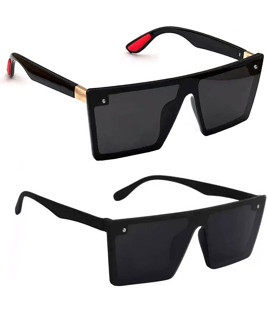 Elligator Black Square Sunglasses ( Pack of 2 )