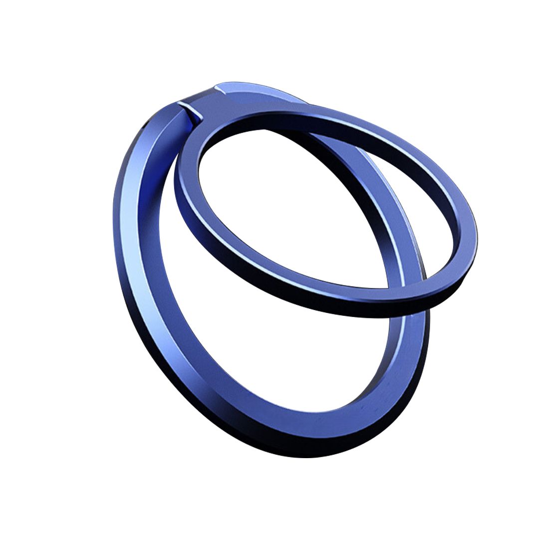 Moon -  Magnetic Aluminium Ring iPhone Holder & Stand - Blue-Blue