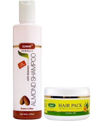 SUNNY HERBALS Hair Pack 100 gm & Almond Shampoo 250 mL
