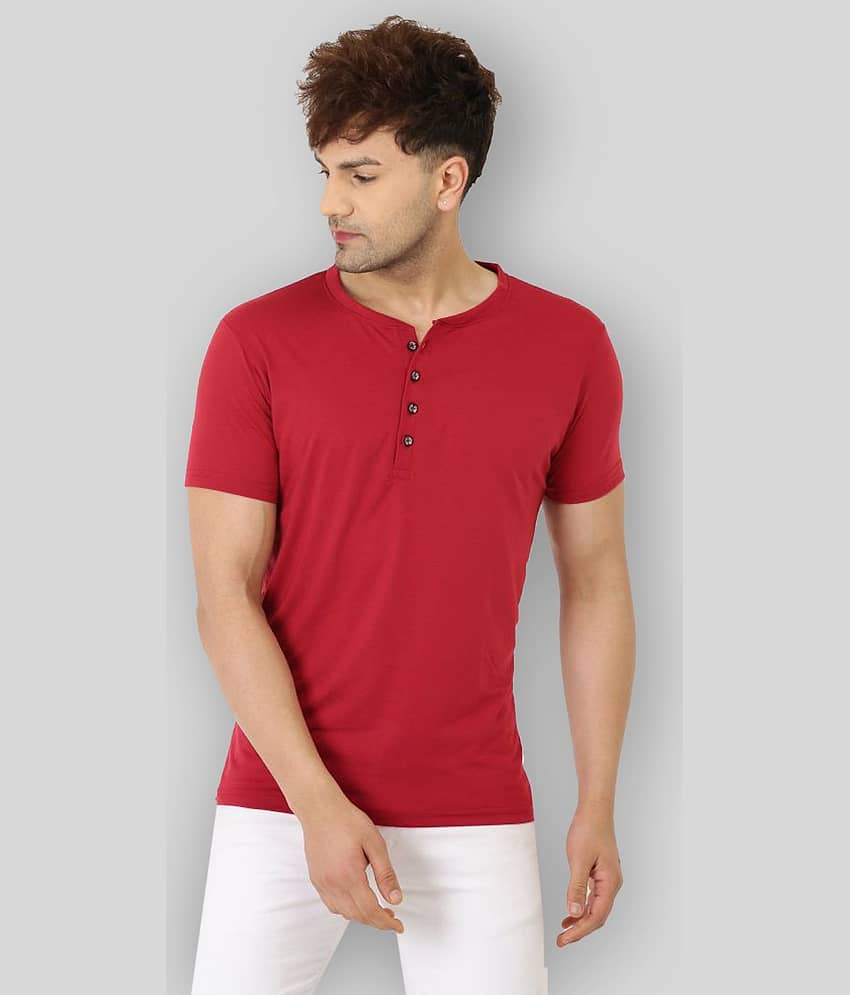 Leotude Pack of 1 Cotton Blend Regular Fit Men's T-Shirt ( Maroon )