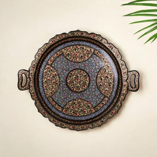 Kashmiri Papier Mache Round Tray