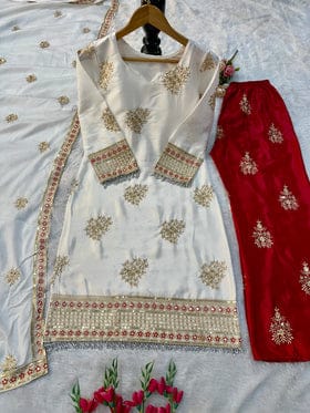 Beautiful Party Wear Top Plazzo And Dupatta Beautiful Party Wear Top Plazzo And Dupatta