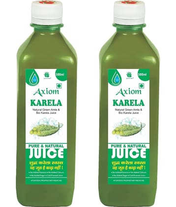 Axiom Karela Juice 500ml (Pack of 2)|100% Natural WHO-GLP,GMP,ISO Certified Product