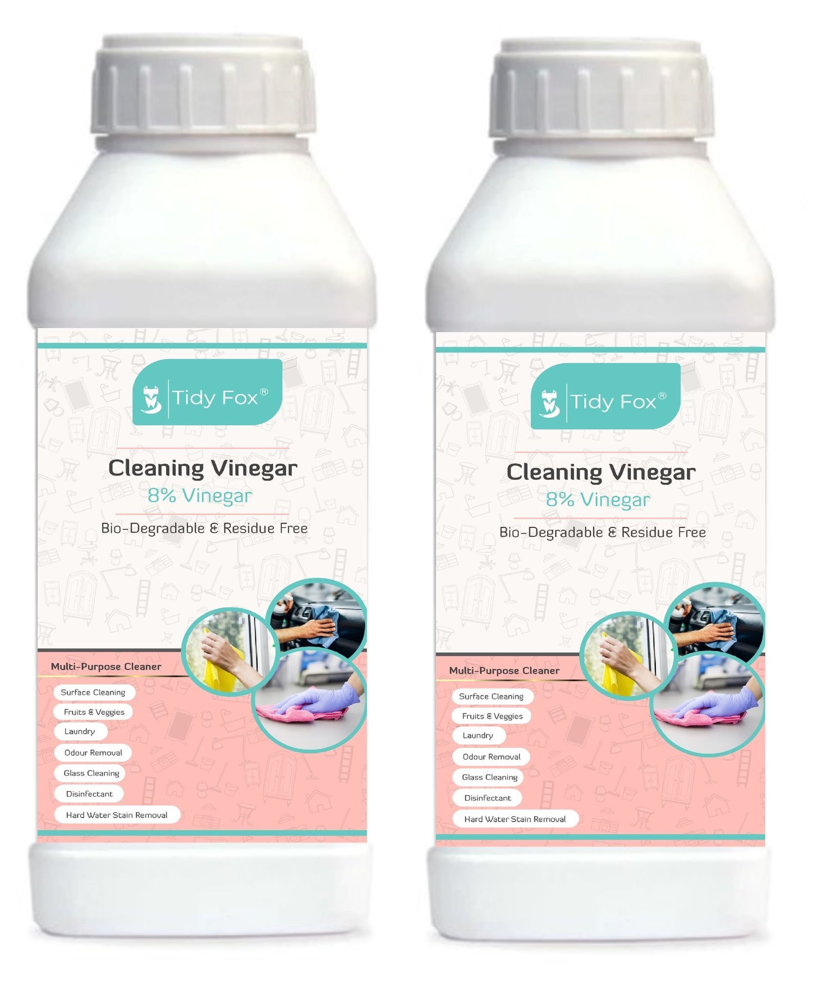 Tidy Fox Cleaning Vinegar / All Purpose Cleaner / 8% Vinegar / 2 litre