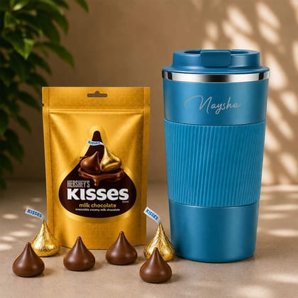 Personalized Travel Coffee Tumbler & Chocolate Gift Set