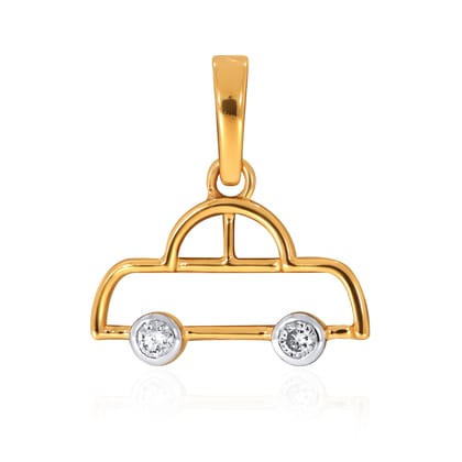 Senco Gold 14K Yellow Gold Kids Diamond Pendant (0.8 gram / 0.06 Ct / HI-SI / 14K Yellow Gold)