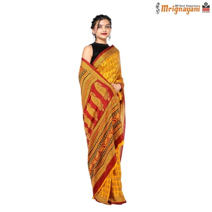 HANDLOOM MULBERY SILK SAREE WITH BLOUSE (SKU - 3I0103080522, SAREE-1154)