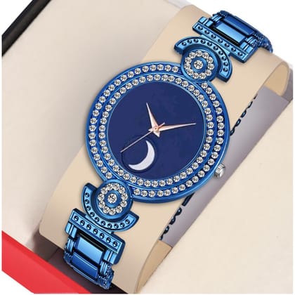 Bolun Blue Half Chand Dial Blue BD Girls and Women Watch