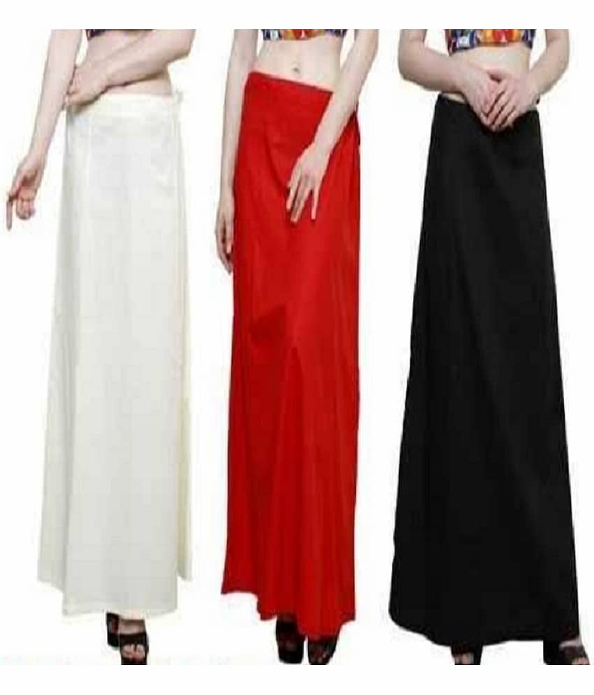 Perfect cloth store Multicoloured Cotton Petticoat - Pack of 3