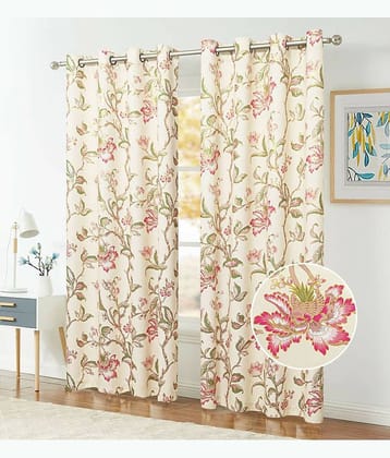 V21 decod Graphic Room Darkening Eyelet Curtain 7 ft ( Pack of 1 ) - Yellow