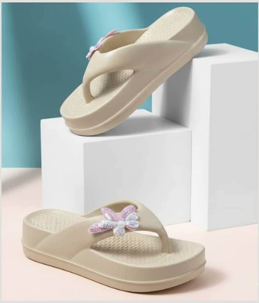 ZOOMBIE Beige Women's Slide Flip Flop