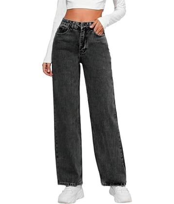 FSN Women's Straight Fit Mid-Rise Jeans ( Grey )