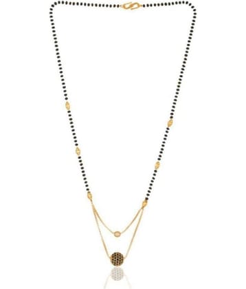 Shankhraj Mall latest design Gold Plated Black Bead Chain Mangalsutra For Women-10029