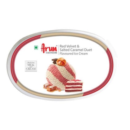 Arun Red Velvet & Salted Caramel Tub Ice Cream, 1 L