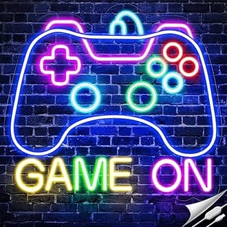 Eurotex Game Zone Neon Signs Board for Gamer Room Decor, Gaming Light Neon Sign Board for Wall Decor, Bedroom, Game Room, Led Signs Gamer Gifts for Gamer, Boys, Teens, Men, Friends - 15.7x5.9in