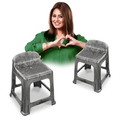 MAHARAJA Premium Strong & Durable Plastic Stool | Multipurpose Stackable Seating for Home, Kitchen, Living Room, Bathroom & Outdoor | Lightweight, Compact & Pre-Assembled