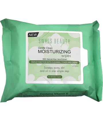 Swiss Beauty Gentel Clean Moisturizing Wipes Pack of 3, 25wipes in each pack