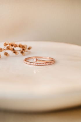 Eternity Ring With A Twist Rose Gold Plated Sterling Silver Band Ring-US 7 = 17.3mm Diameter / Rose