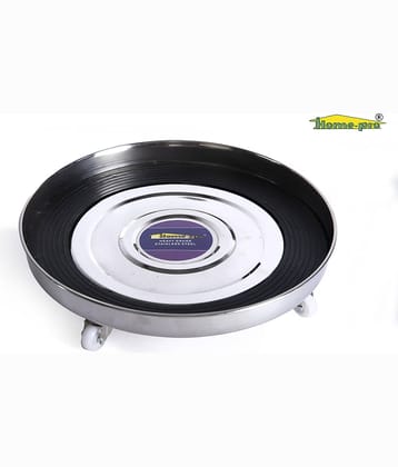 HomePro Stainless Steel Gas Trolley with Smooth Wheels & Rubber Cylinder Protection Pack of 1
