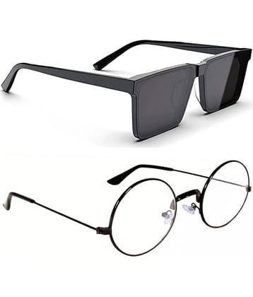 Elligator Multicolor Rectangular Sunglasses ( Pack of 2 )