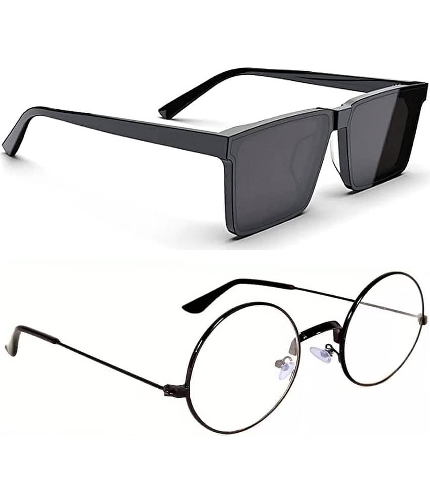 Elligator Multicolor Rectangular Sunglasses ( Pack of 2 )