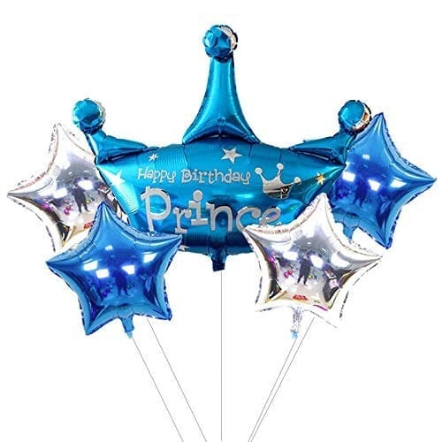Happy Birthday Prince Crown Set Of 5  (w/ Helium Gas) - Party and Festive Needs | Buy online on ZillyBuy