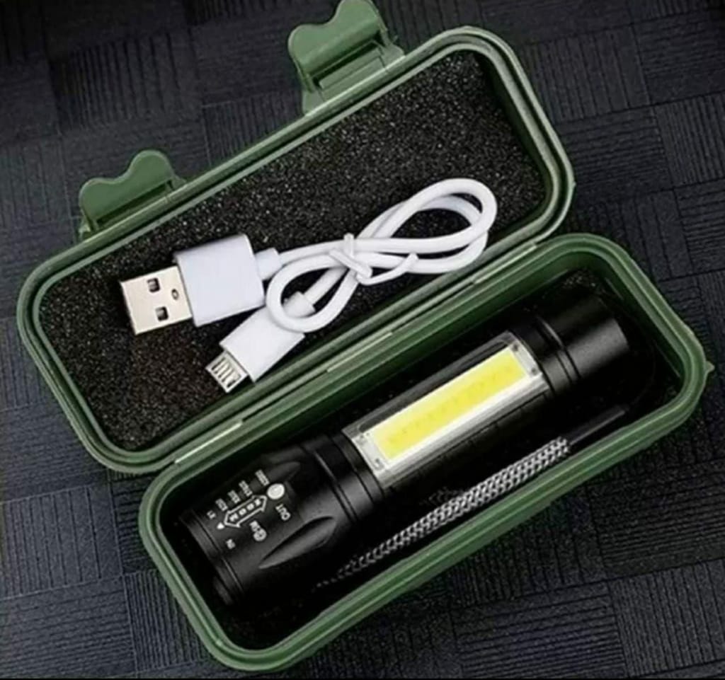 LED Flashlight with Zoom & USB Charging Kit - Portable & Bright