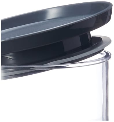 Solimo Plastic Storage Jar and Container Set I Air Tight & BPA Free Containers Kitchen Storage Set I Grocery Kitchen Container Set I Multipurpose Jar, 900 ml Each, Set of 6, Grey