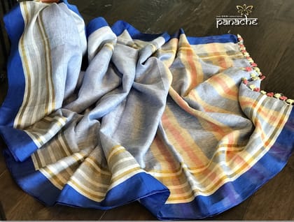 AWESOME COLLECTION LINEN PRINTED SAREE 1382