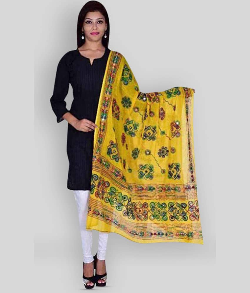 Apratim Yellow Cotton Dupatta