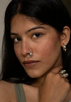 Lotus nose ring (left side)