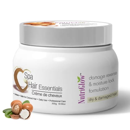 NutriGlow Hair Spa Cream with Damage Reverse & Moisture Lock Formulation for Dry & Damaged Hair - 300g NutriGlow Hair Spa Cream with Damage Reverse & Moisture Lock Formulation for Dry & Damaged Hair - 300g - Multi / 500 g (Pack of 1)