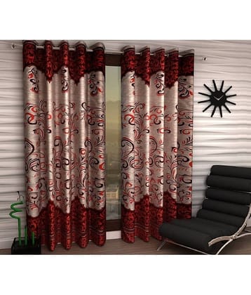 Phyto Home Printed Blackout Eyelet Window Curtain 5 ft Pack of 2 -Multi Color
