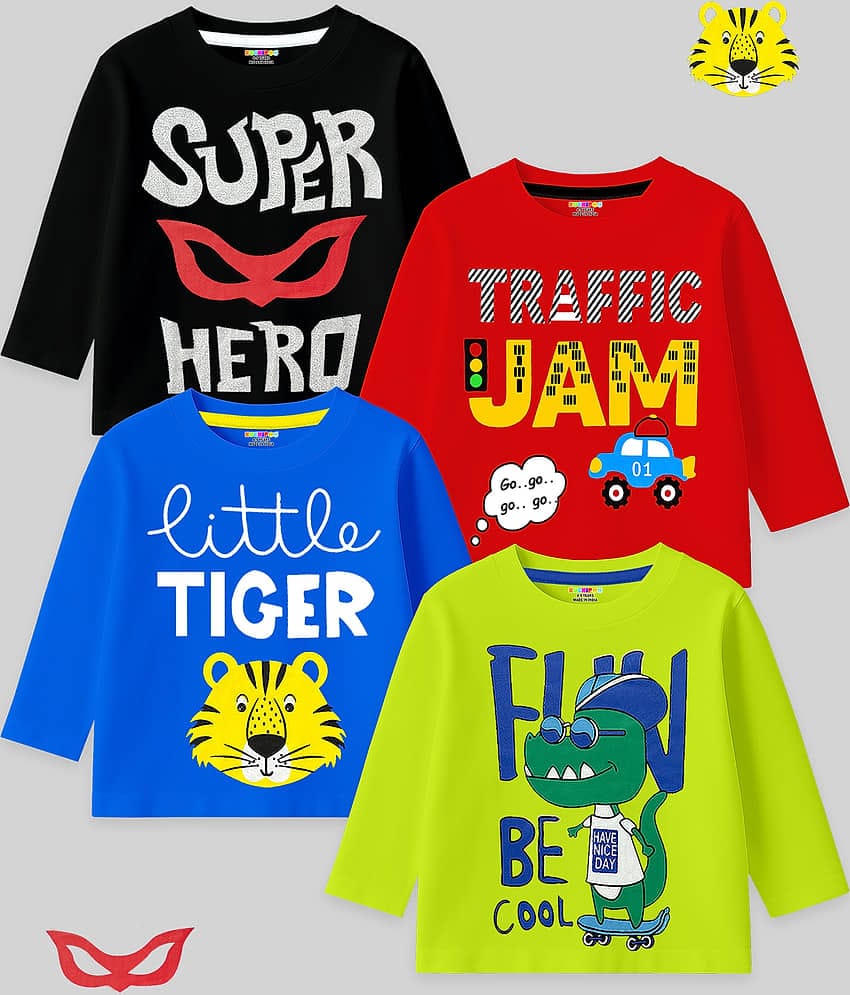 Kuchipoo Pack of 4 Boys Cotton Blend T-Shirt ( Multicolor1 )