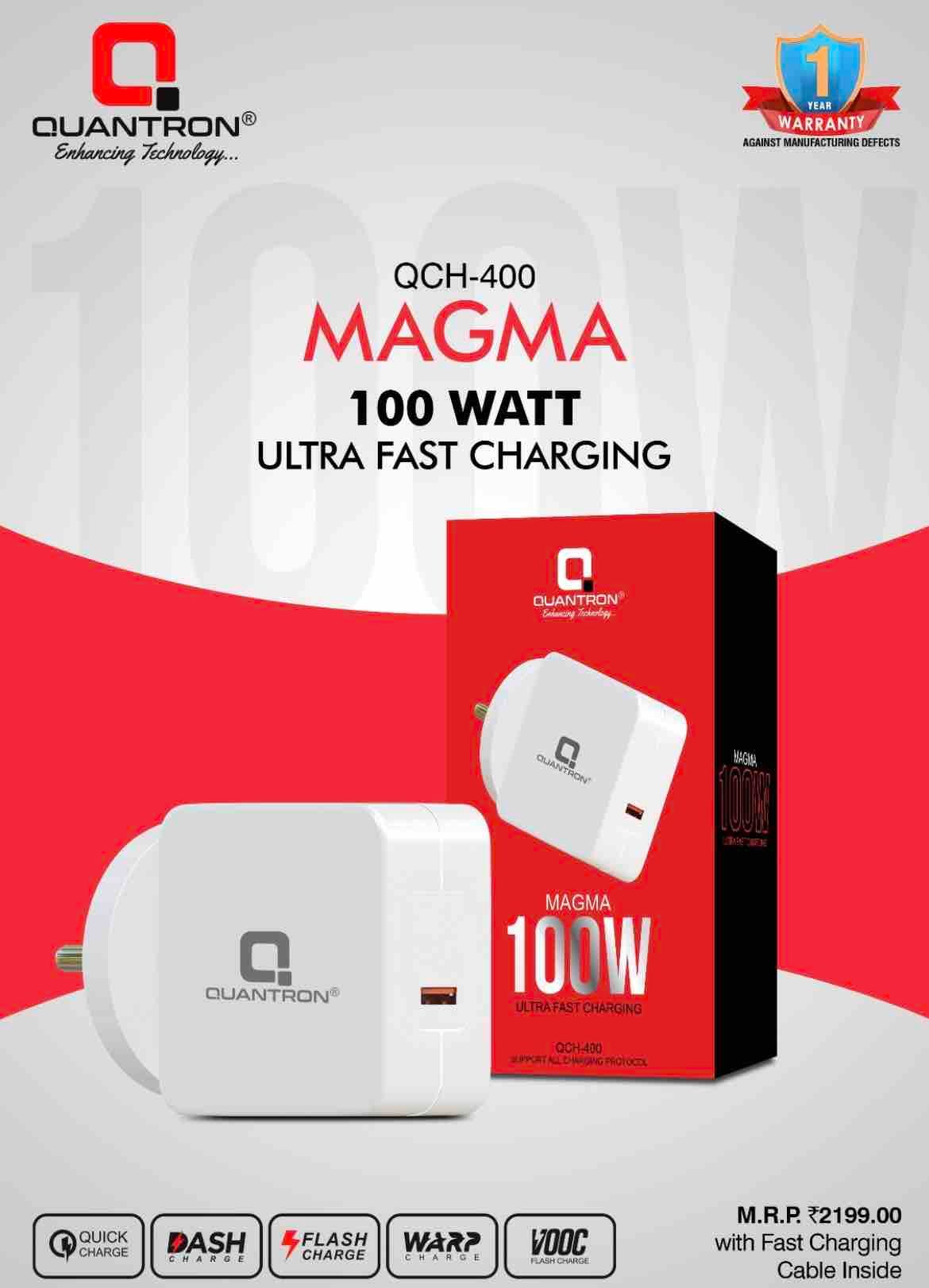 QUANTRON MAGMA 100W. FAST CHARGER ( 1 Year Warranty**)