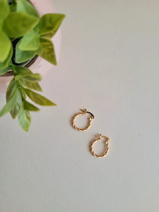 Dainty Huggies Brass Earring
