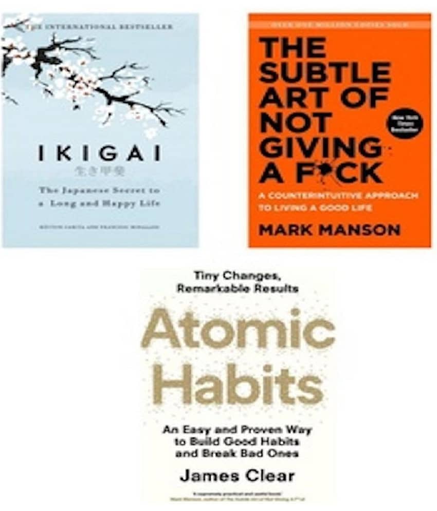 Combo Of 3 Books ( Ikigai Japanese + The Subtle Art of Not Giving a F*ck + Atomic Habits ) English Novel For paperback