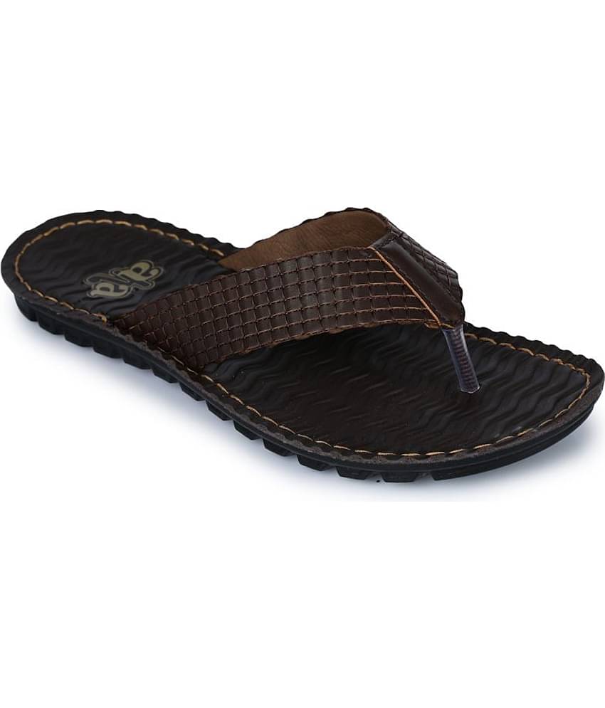 Liberty - Brown  Synthetic Thong Flip Flop
